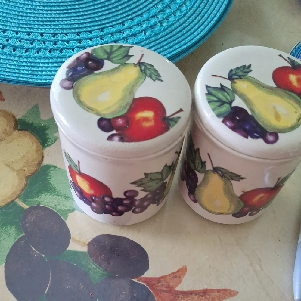 Fruit Pattern Ceramic Canisters